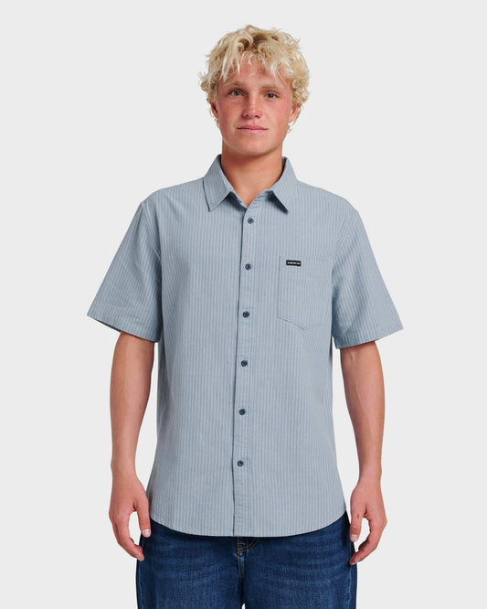 Oxford Stripe Classic Short Sleeve Shirt - Ashley Blue | Quick SilverSmart Buy
