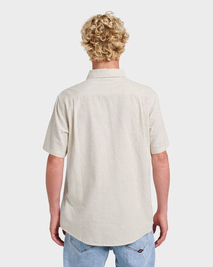 Oxford Stripe Classic Short Sleeve Shirt - Moonstruck | Quick SilverEssential