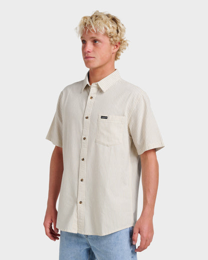 Oxford Stripe Classic Short Sleeve Shirt - Moonstruck | Quick SilverEssential
