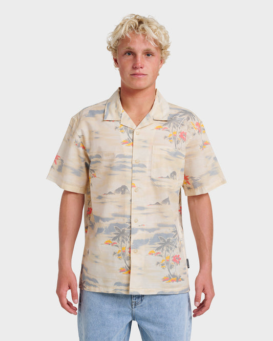 Tropical Surf Casual Short Sleeve Shirt - Birch | Quick SilverEssential