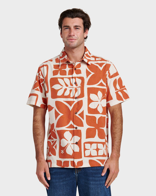 Waterman Tiki Island Shirt - Hot Sauce | Quick SilverSpecial Offer