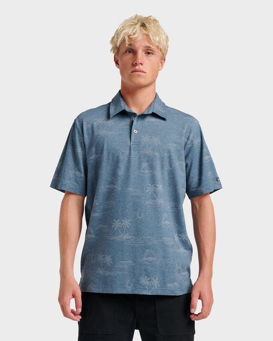Waterman Island Daze Polo T-Shirt - Real Teal Heather | Quick SilverEssential