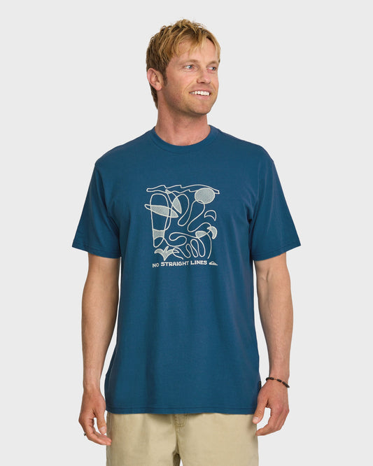 No Straight Lines Stw T-Shirt - Blue Steel | Quick SilverCustomer Favorite