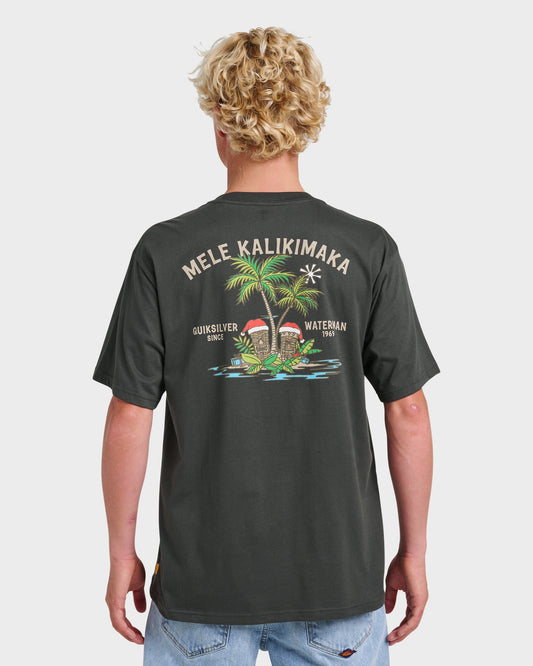 Waterman Tiki Holiday Classic T-shirt - Phantom | Quick SilverTrending