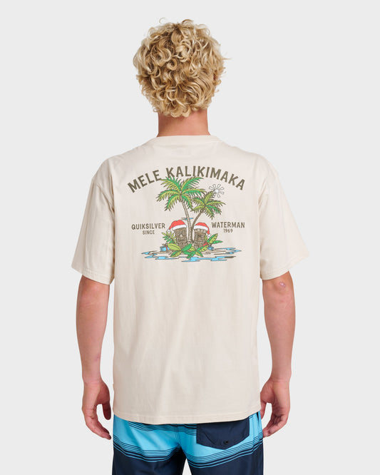 Waterman Tiki Holiday Classic T-shirt - Moonbeam | Quick SilverExclusive