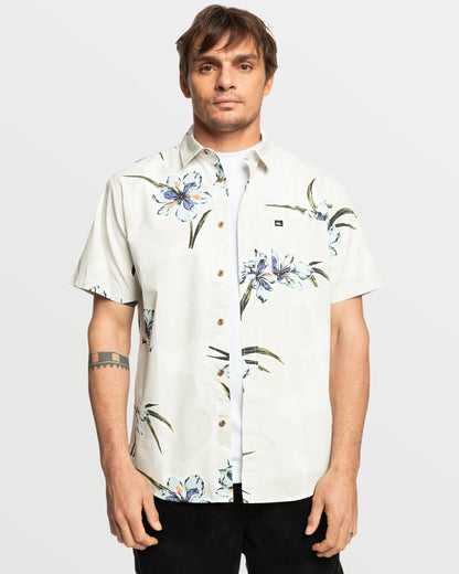 Apero Organic Classics Short Sleeve Shirt - Silver Birch Print | Quick SilverClassic