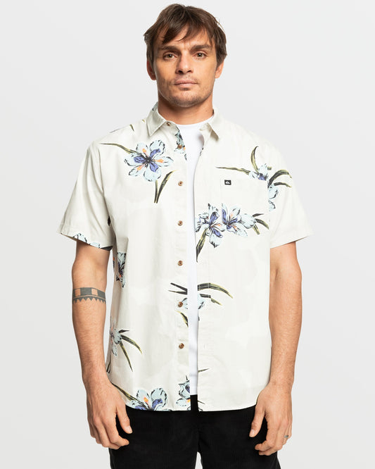 Apero Organic Classics Short Sleeve Shirt - Silver Birch Print | Quick SilverClassic