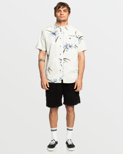 Apero Organic Classics Short Sleeve Shirt - Silver Birch Print | Quick SilverClassic