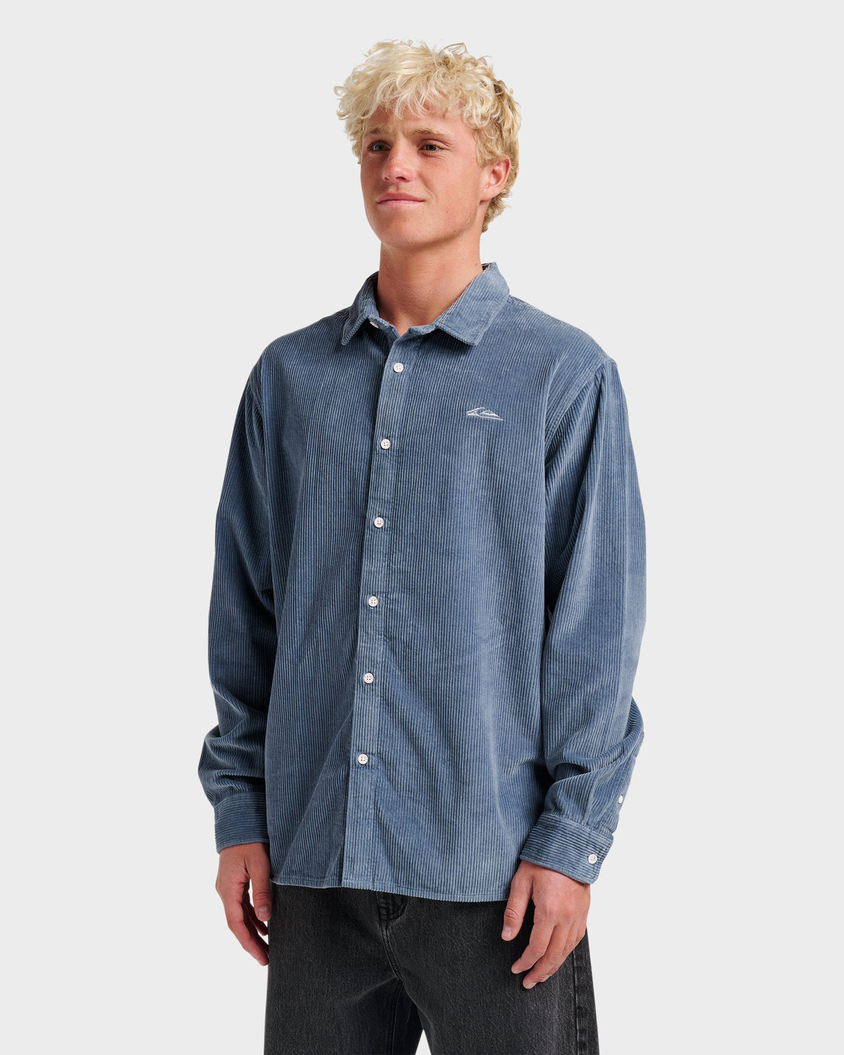 Cord Long Sleeve Shirt - China Blue | Quick SilverClassic