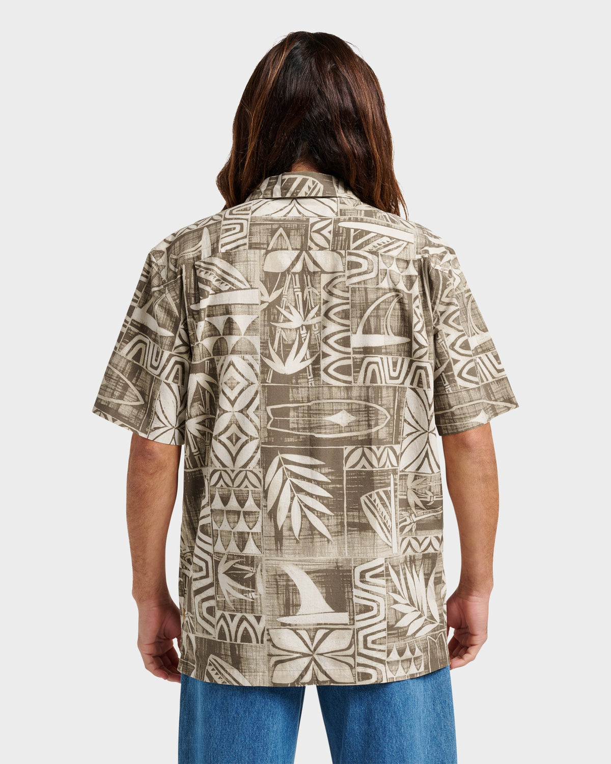 Waterman Talk Story Short Sleeve Shirt - Moonbeam | Quick SilverTrending