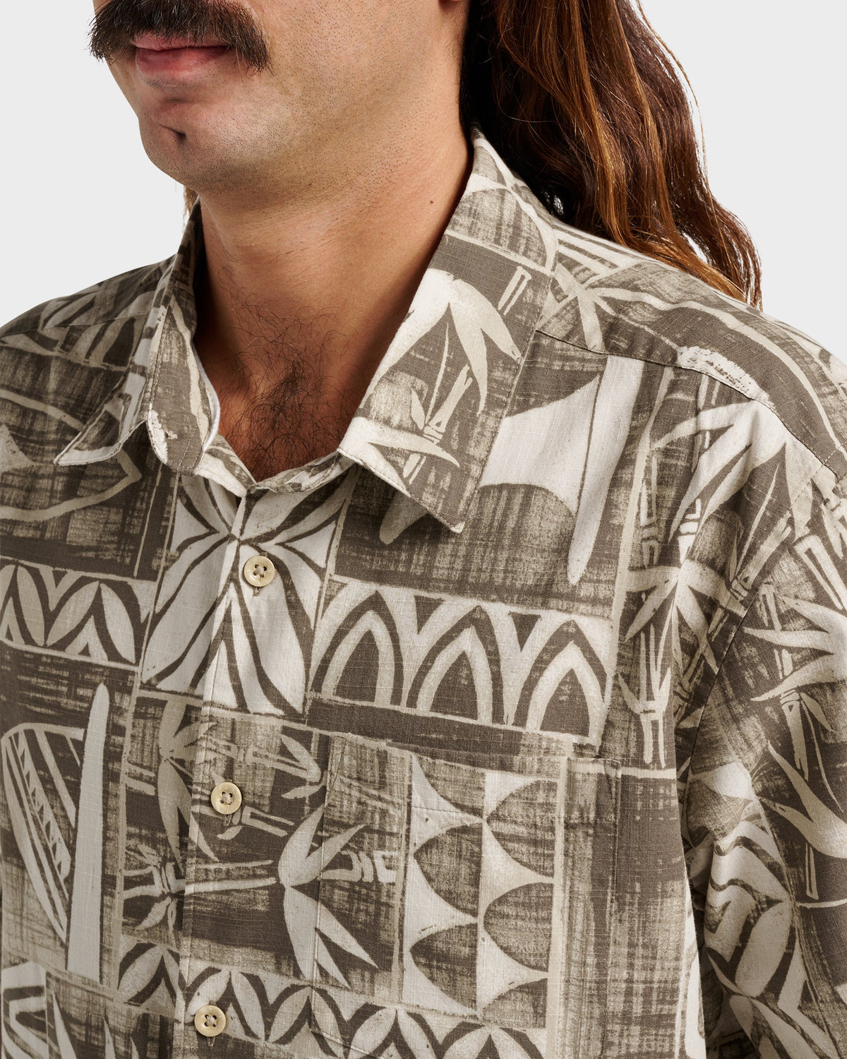 Waterman Talk Story Short Sleeve Shirt - Moonbeam | Quick SilverTrending
