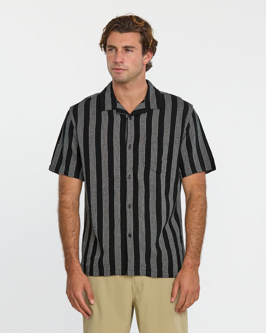 Nightfall Island Short Sleeve Shirt - Black | Quick SilverDeals