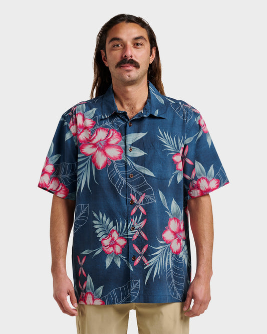 Waterman Playita Floral Shirt - Sargasso Sea | Quick SilverNew