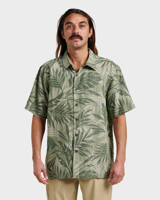 Waterman Botanical Short Sleeve Shirt - Dark Green | Quick SilverValue