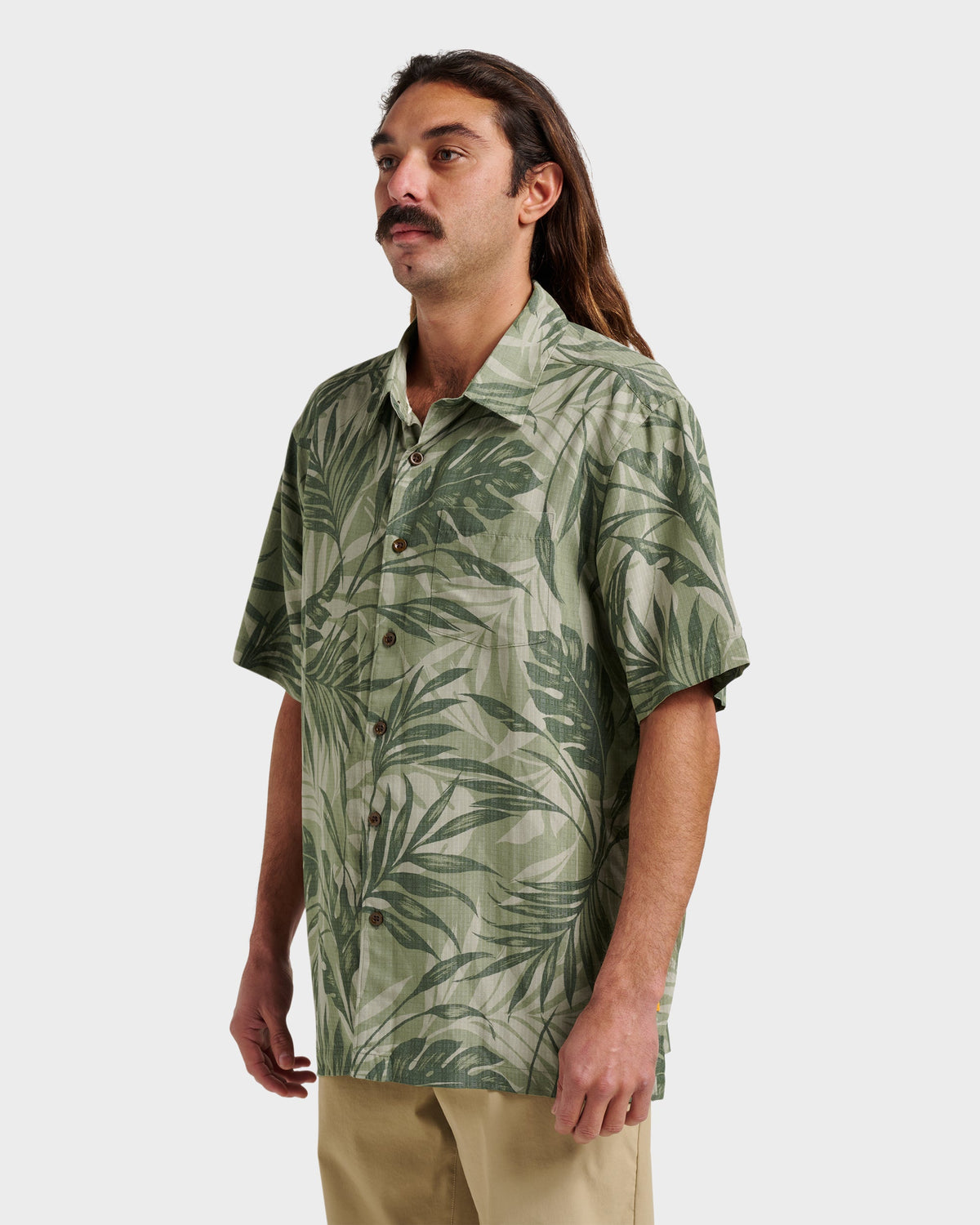 Waterman Botanical Short Sleeve Shirt - Dark Green | Quick SilverValue