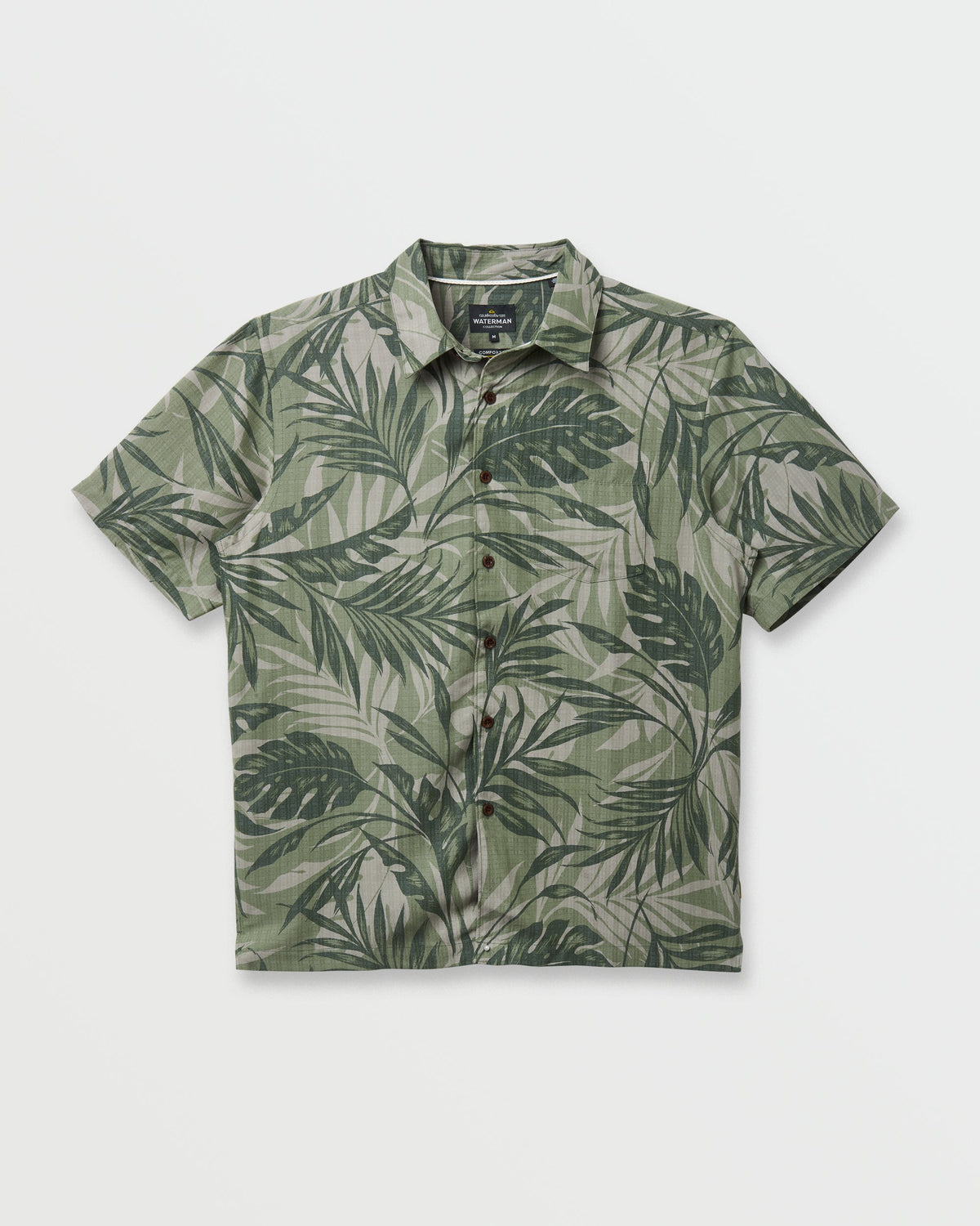 Waterman Botanical Short Sleeve Shirt - Dark Green | Quick SilverValue