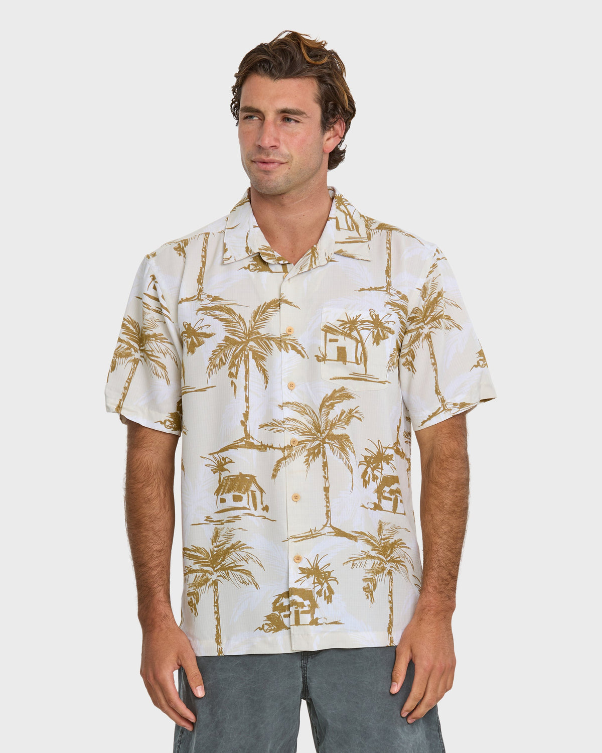 Waterman Off The Grid Shirt - Bone White | Quick SilverSignature