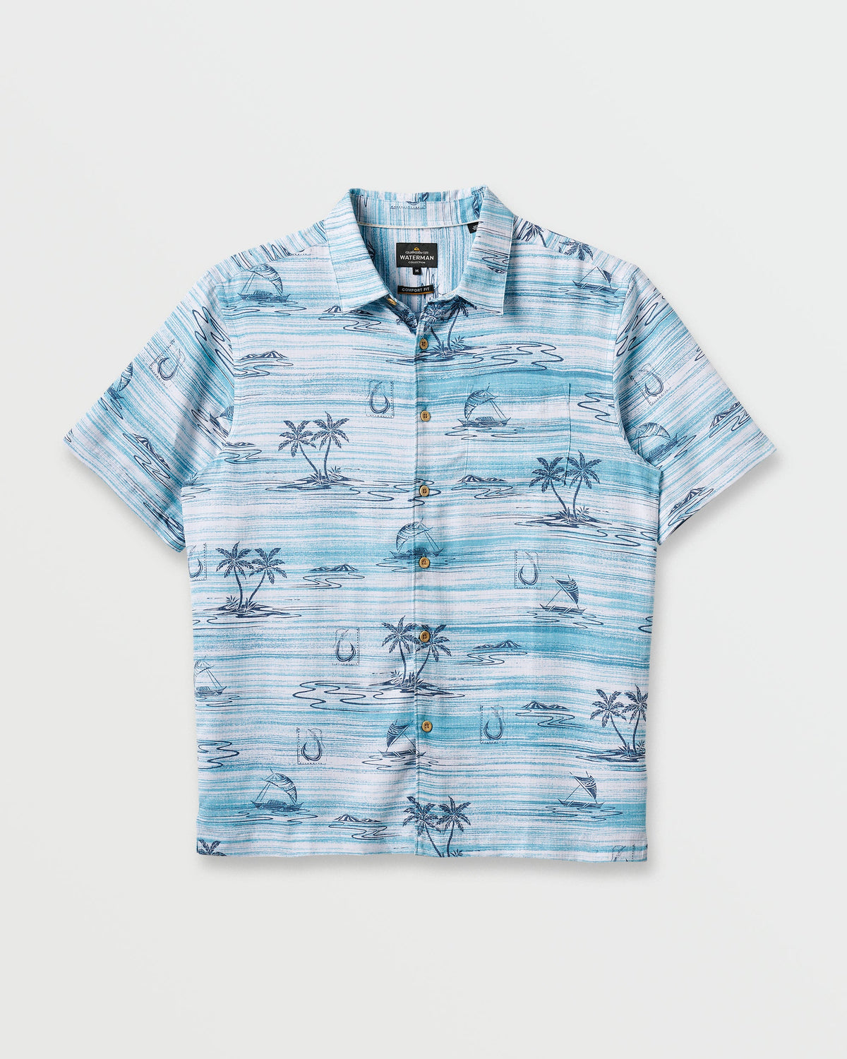 Waterman Island Daze Short Sleeve Shirt - Aqua Sea | Quick SilverExclusive