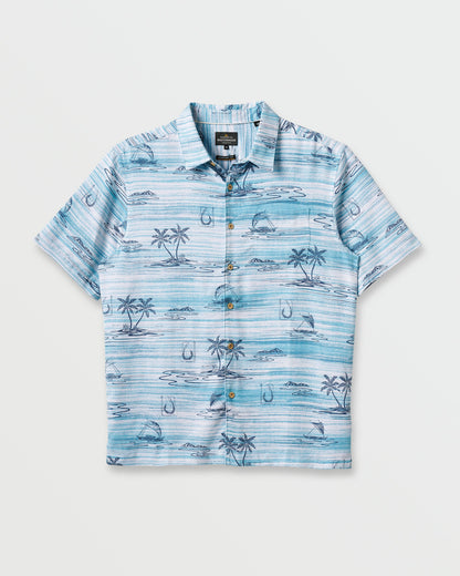 Waterman Island Daze Short Sleeve Shirt - Aqua Sea | Quick SilverExclusive