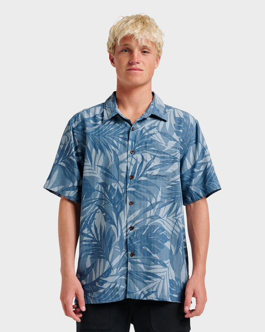 Waterman Botanical Short Sleeve Shirt - Midnight Navy | Quick SilverEssential