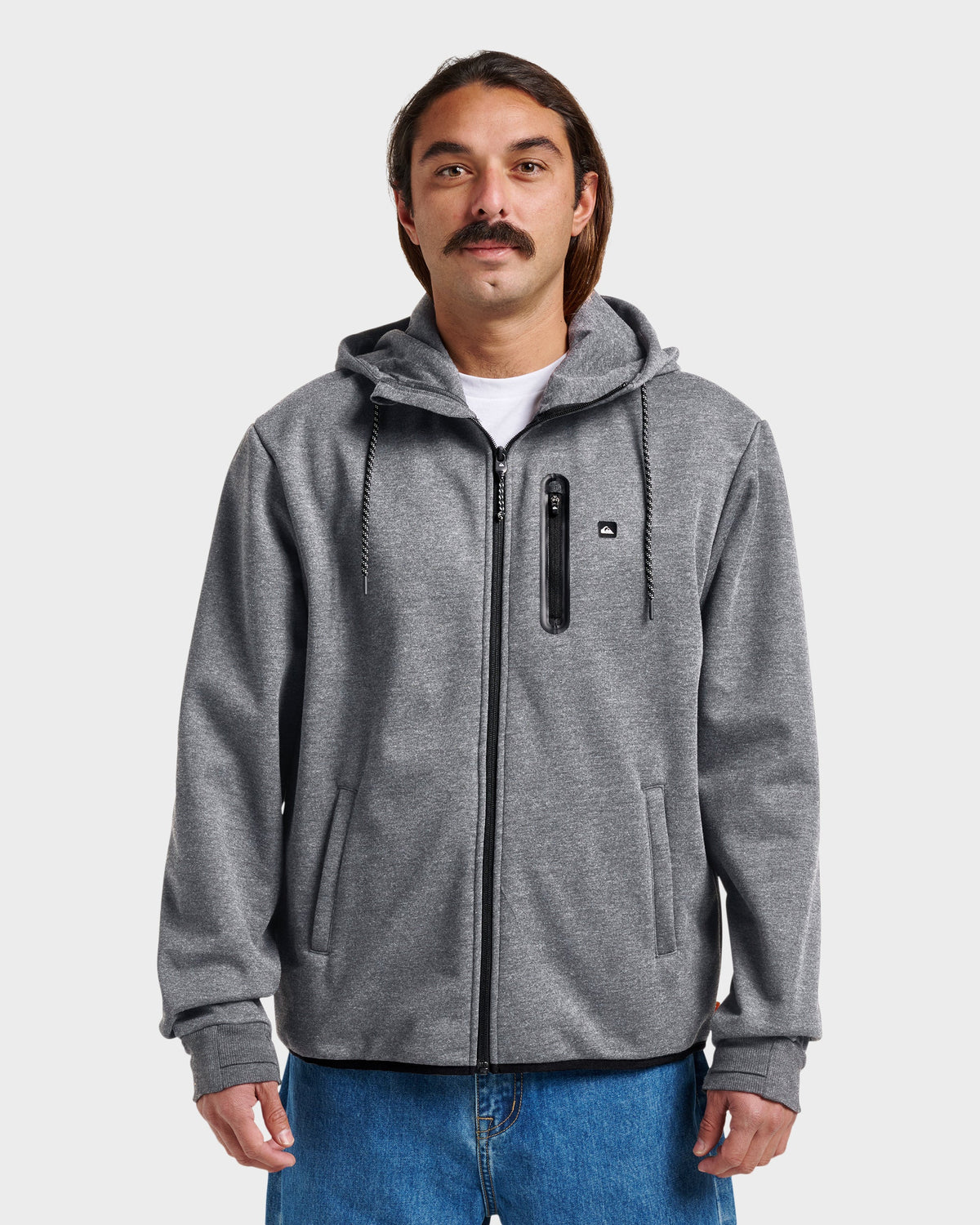 Waterman Departure Zip Sweatshirt - Phantom Heather | Quick SilverSpecial Offer