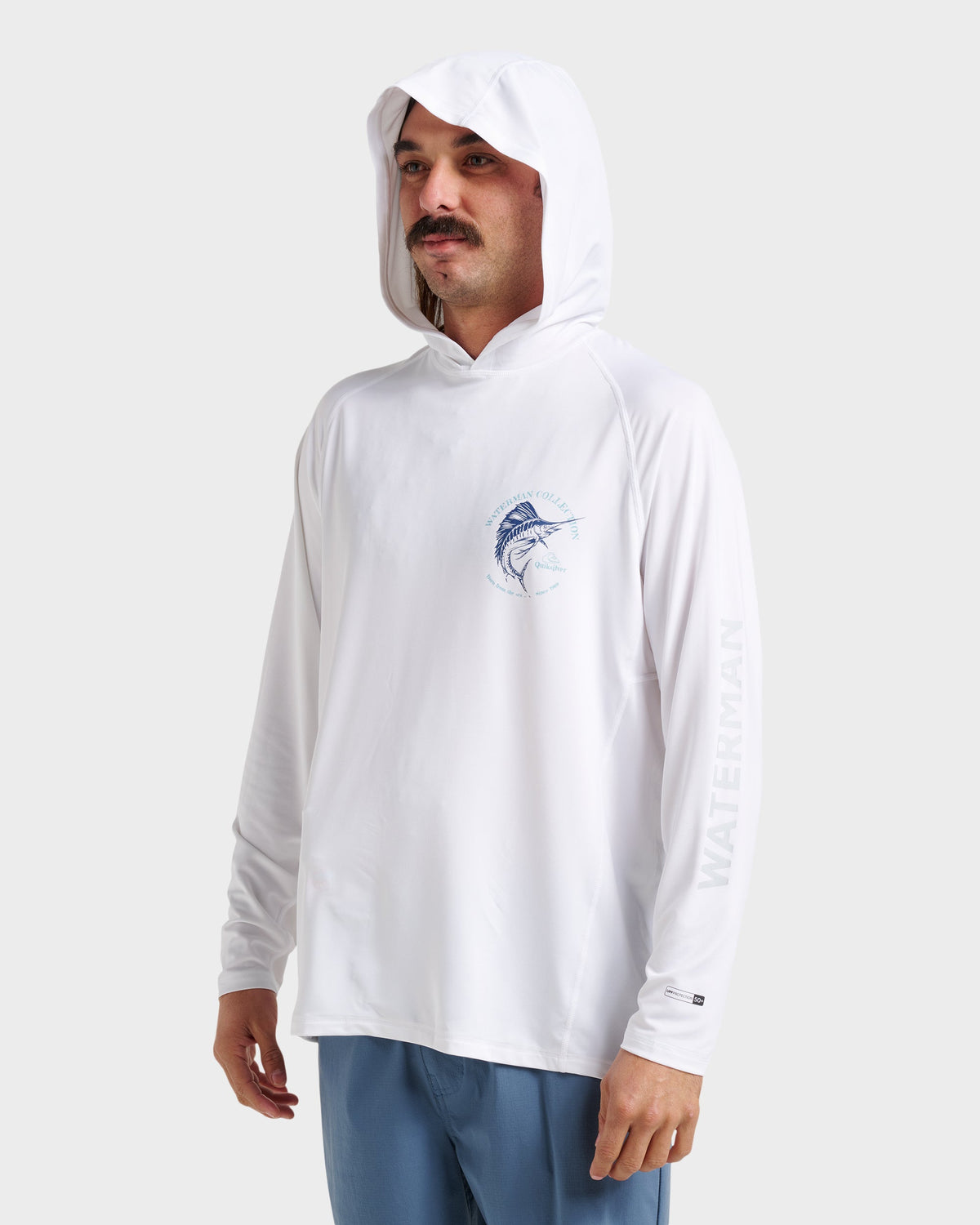 Waterman Marley Hooded Surf Tee - White | Quick SilverSignature